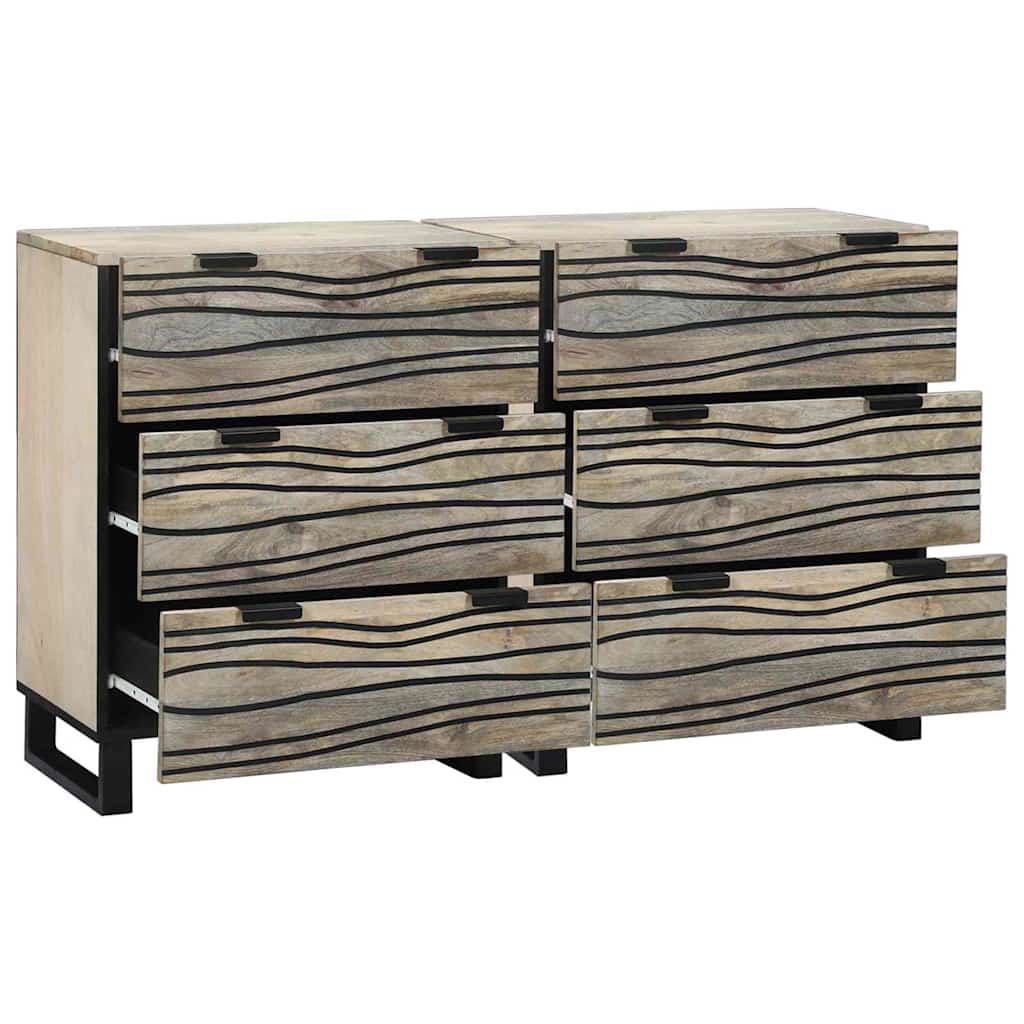 Sideboard Set 2 pcs White 120 x 33.5 x 75 cm Solid Mango Wood