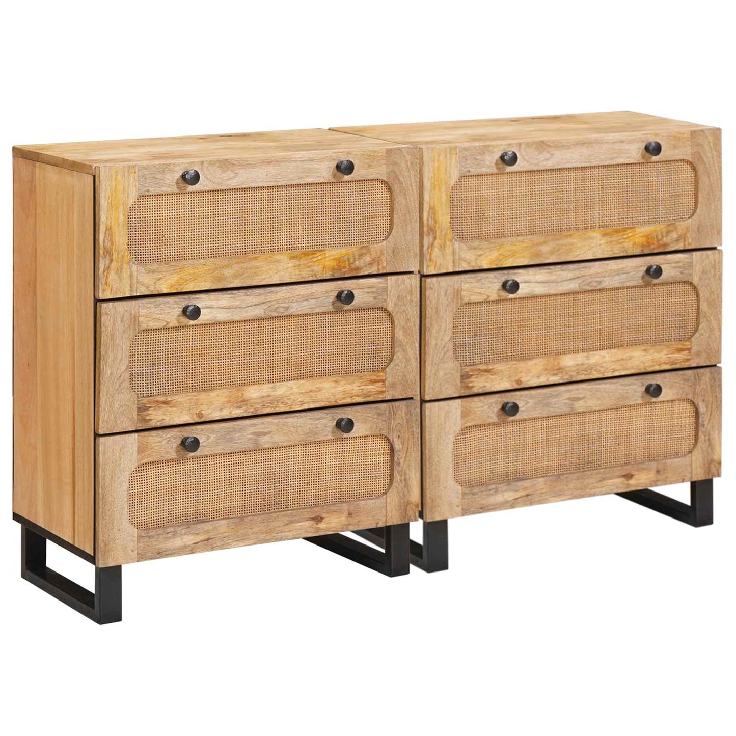 Sideboard 2 pcs Brown 60 x 33 x 75 cm Solid Mango Wood