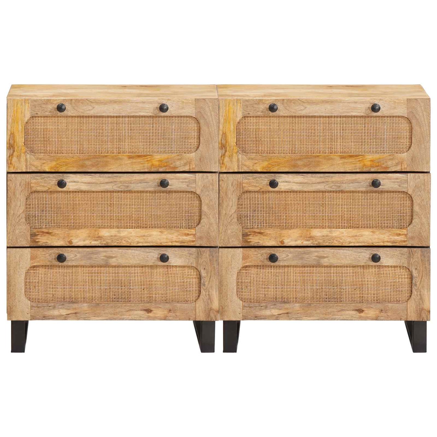 Sideboard 2 pcs Brown 60 x 33 x 75 cm Solid Mango Wood