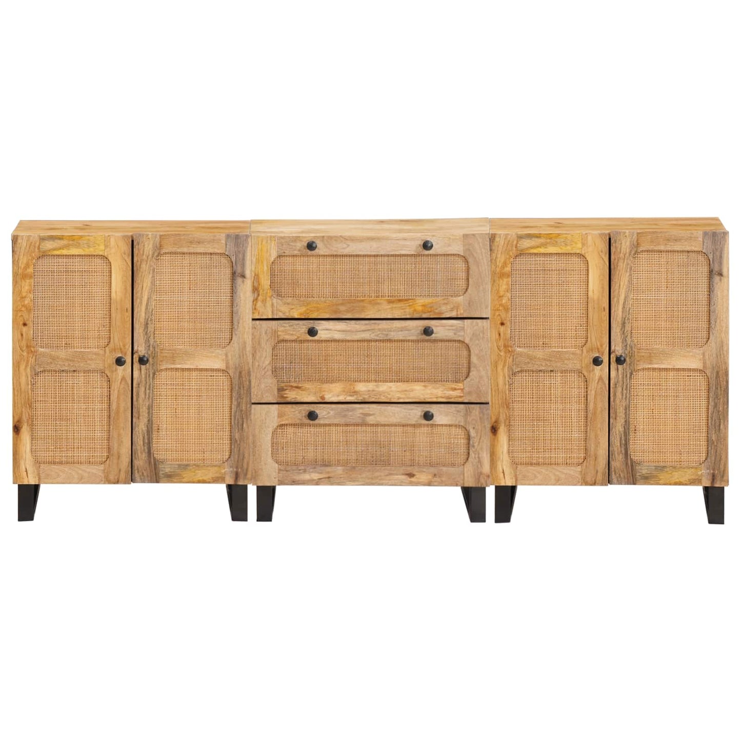 Sideboard 3 pcs Brown 180 x 33 x 75 cm Solid Mango Wood