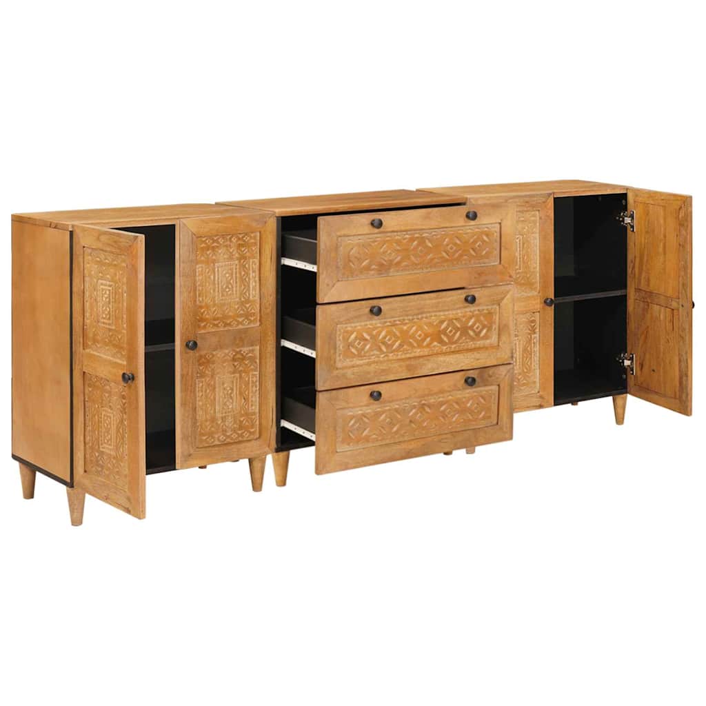 Sideboard 3 pcs 180 x 33.5 x 75 cm Solid mango wood Brown