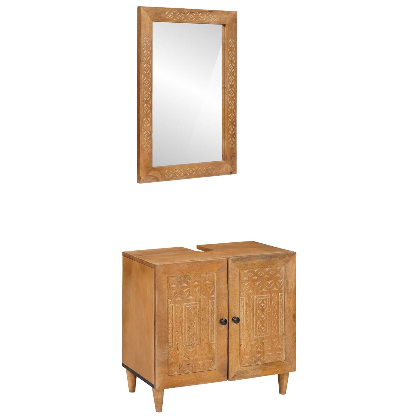 Bathroom Furniture Set with Shelf 2 pcs Brown Engineered Wood