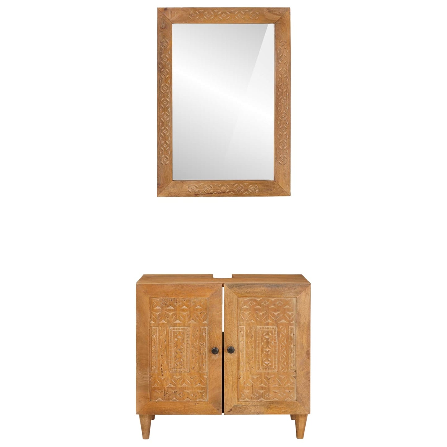 Bathroom Furniture Set 2 pcs Brown Engineered Wood