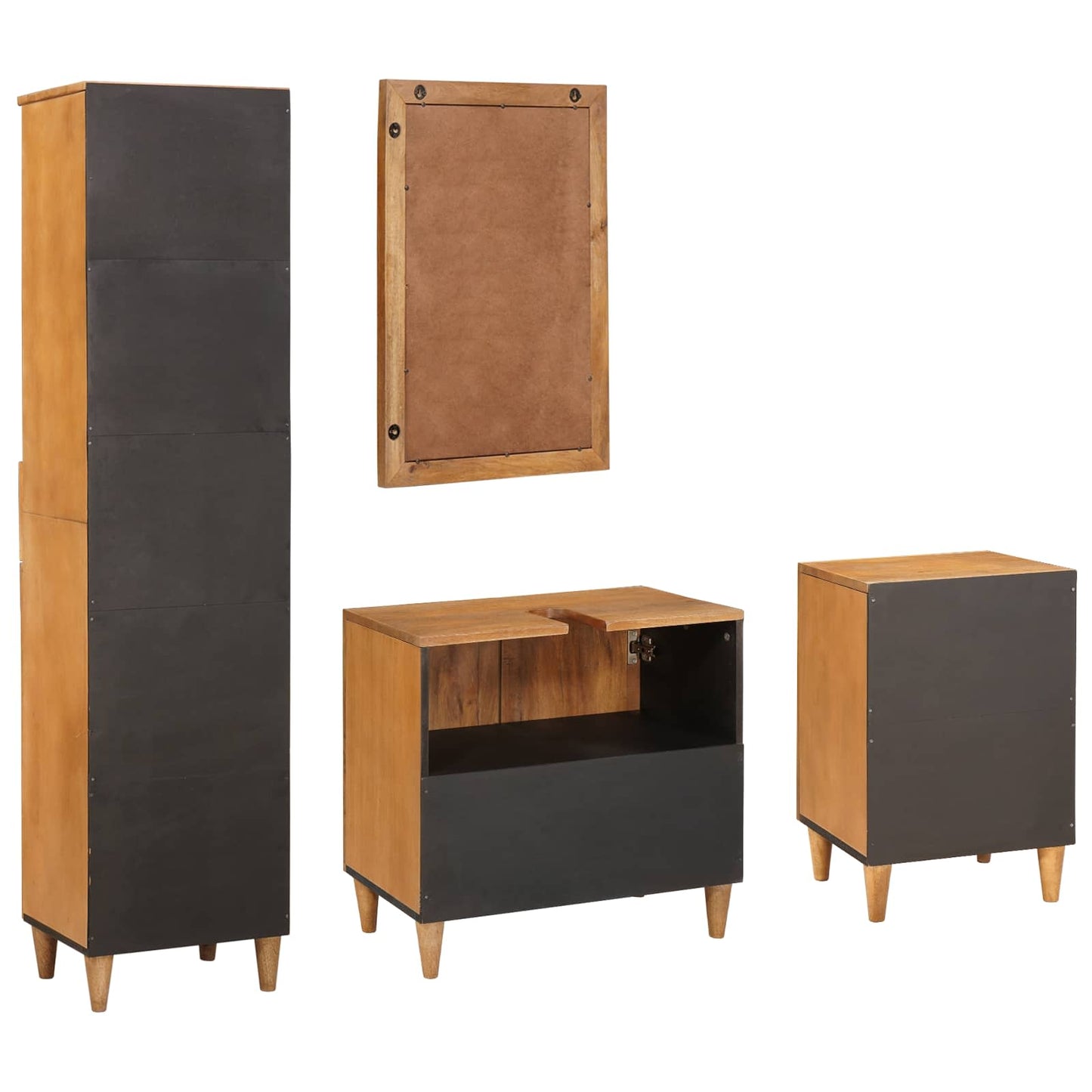 Bathroom Furniture Set 4 pcs Brown Engineered Wood