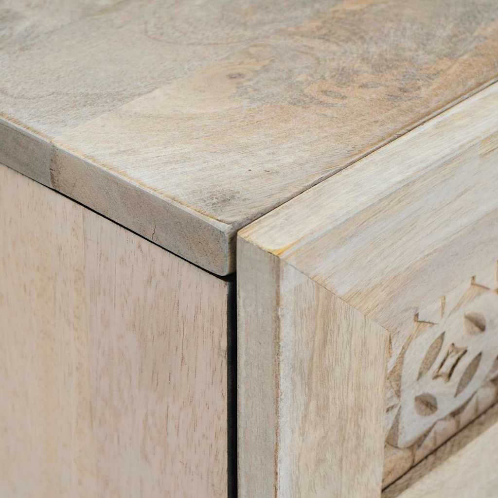 Sideboard 2 pcs White 120 x 33.5 x 75 cm Solid mango wood
