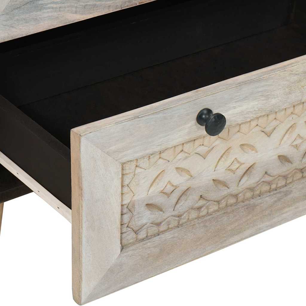 Sideboard 2 pcs White 120 x 33.5 x 75 cm Solid mango wood