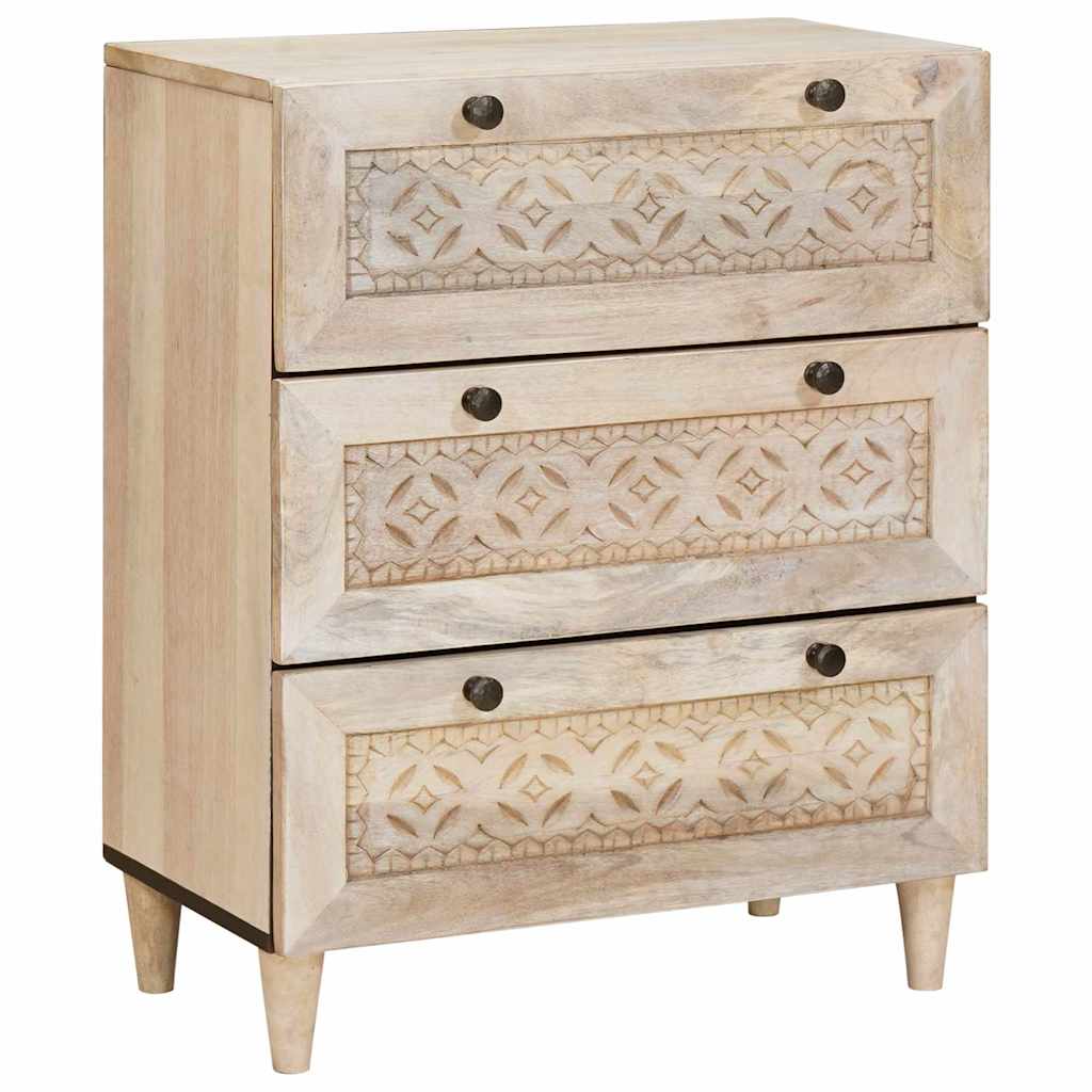 Sideboard 3 pcs White 180 x 33.5 x 75 cm Solid mango wood