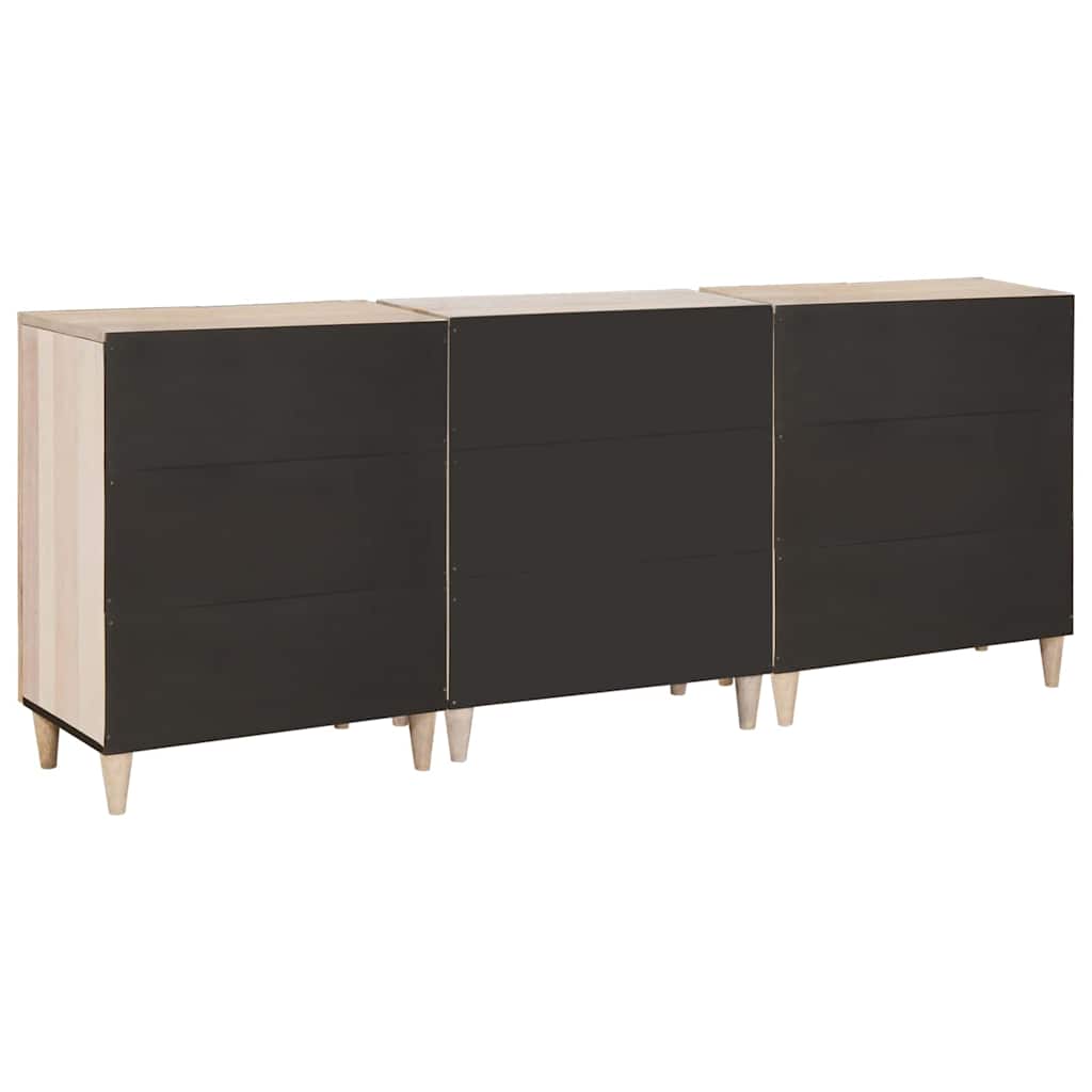 Sideboard 3 pcs White 180 x 33.5 x 75 cm Solid mango wood