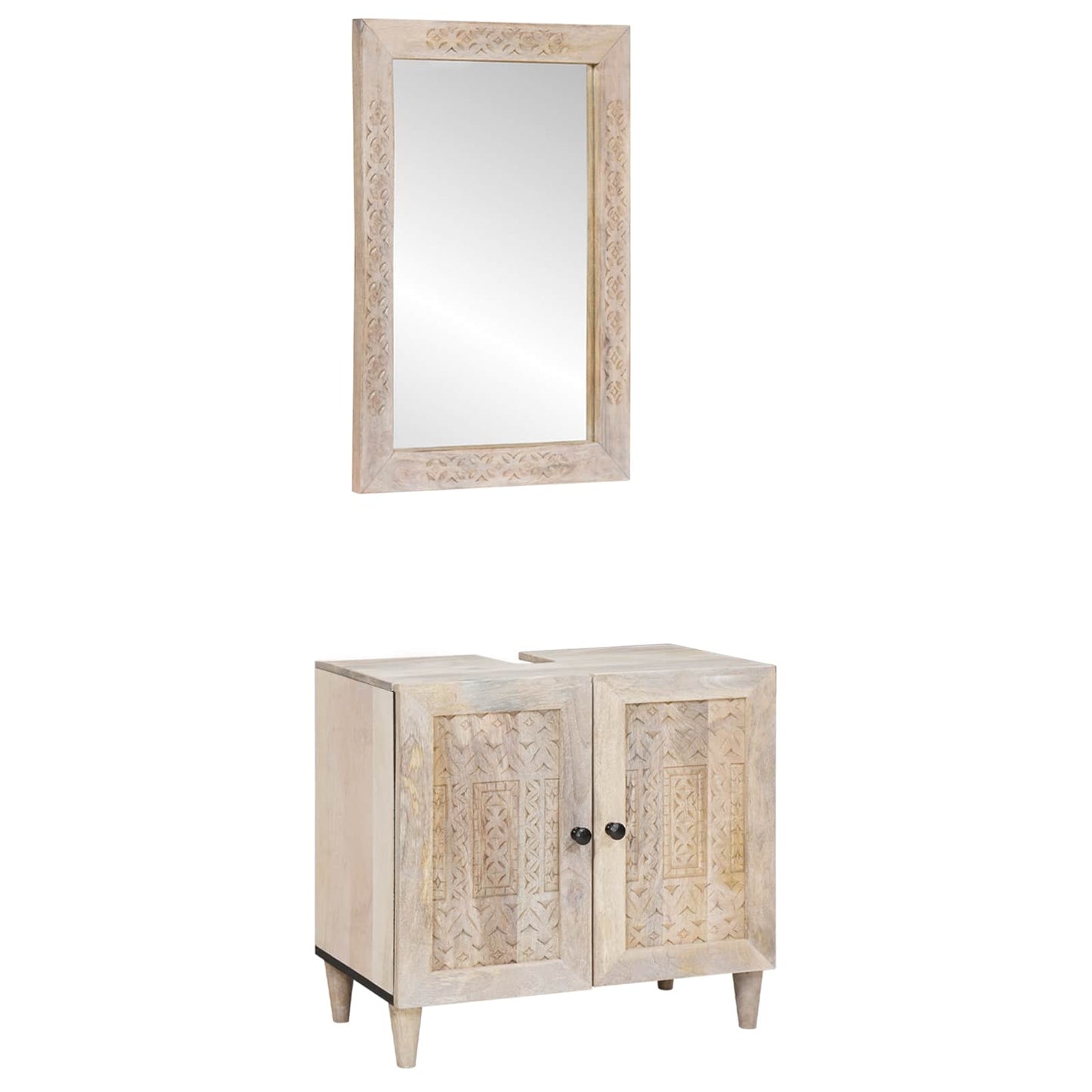Bathroom Furniture Set 2 pcs White Engineered Wood