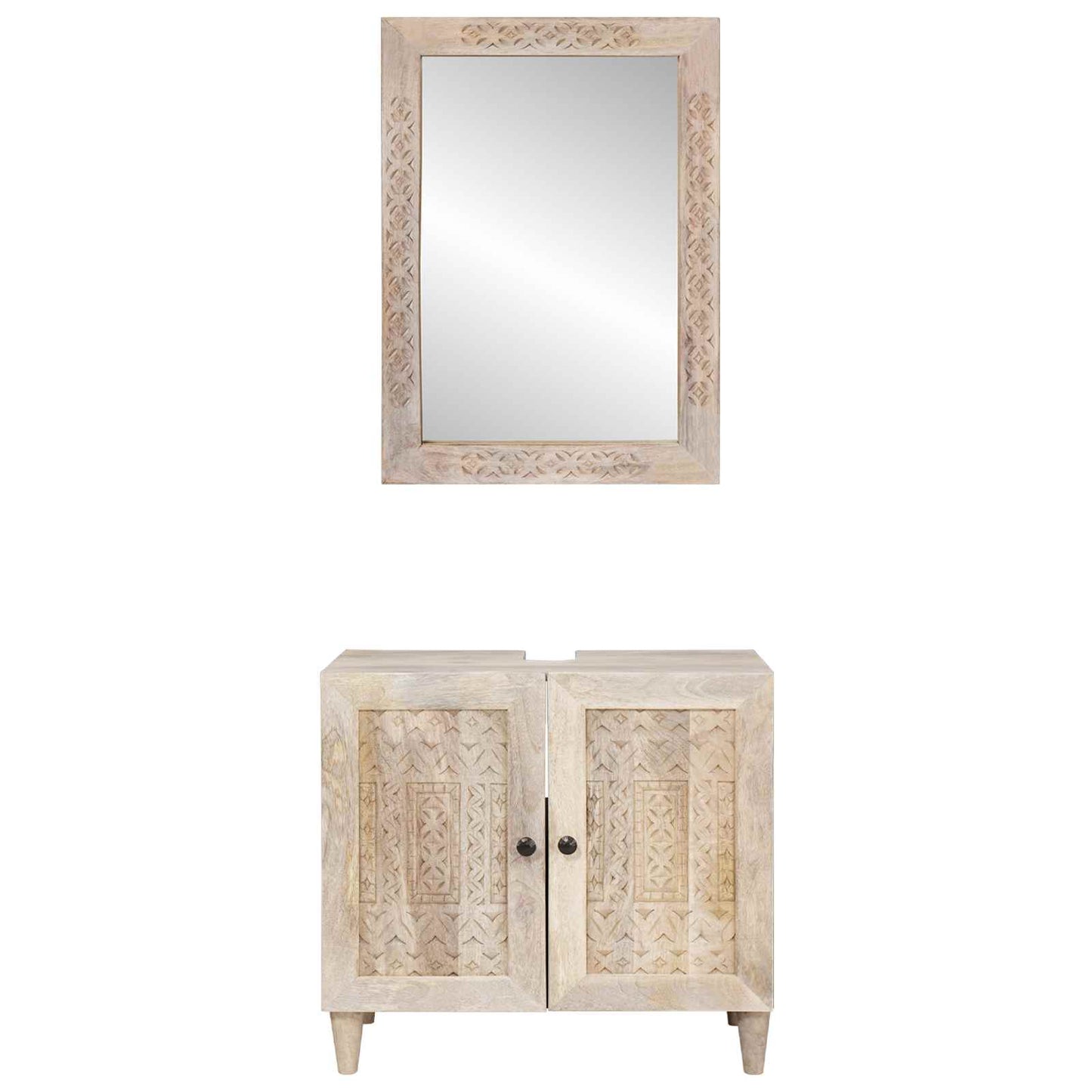 Bathroom Furniture Set 2 pcs White Engineered Wood