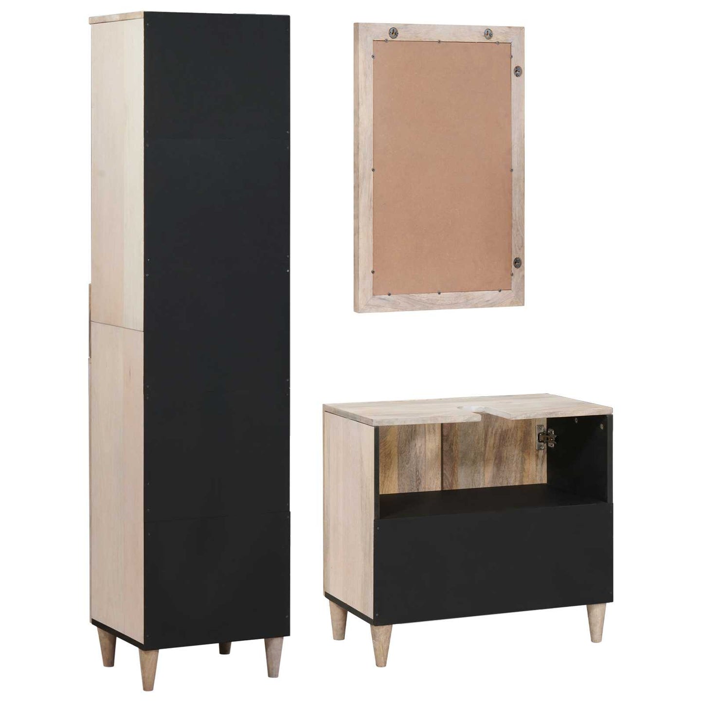 Bathroom Furniture Set 3 pcs White Engineered Wood