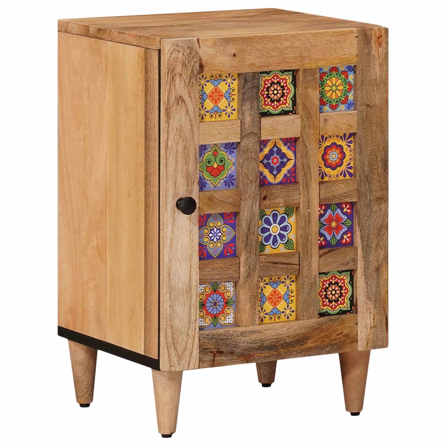 Bathroom Furniture Set with Door 5 pcs Natural Solid Mango Wood