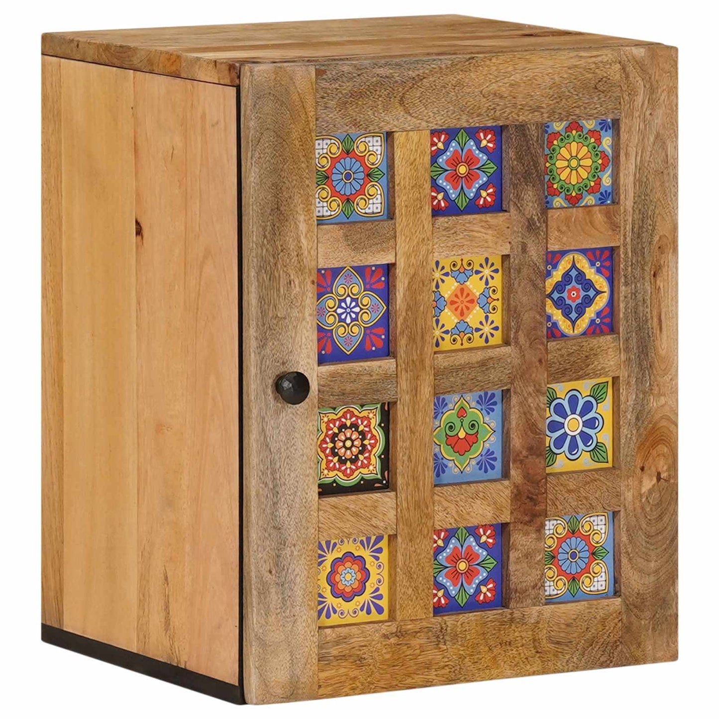 Bathroom Furniture Set with Door 5 pcs Natural Solid Mango Wood
