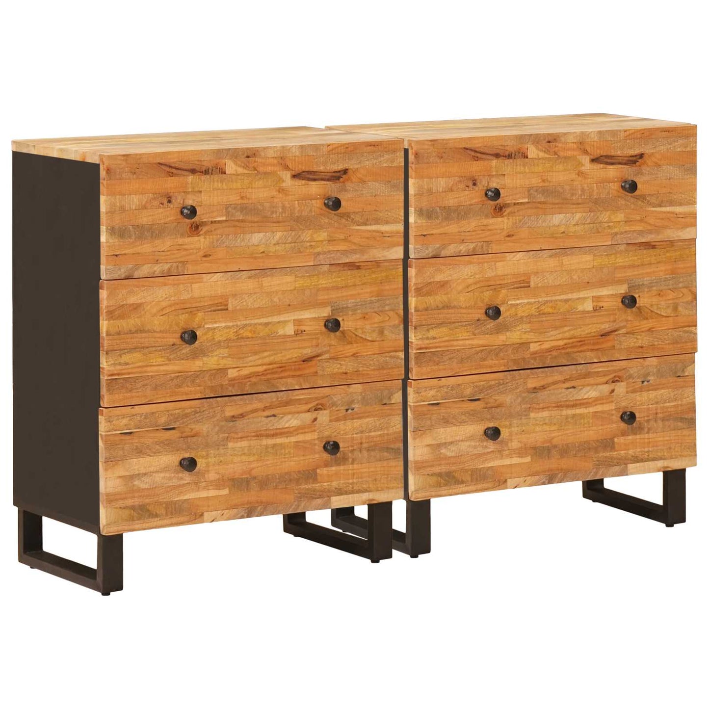 Sideboard 2 pcs Brown 60 x 33 x 75 cm Solid Mango Wood