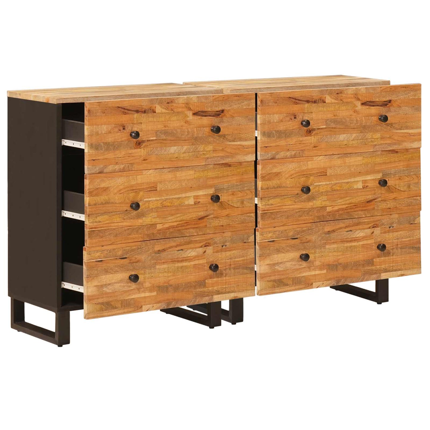 Sideboard 2 pcs Brown 60 x 33 x 75 cm Solid Mango Wood