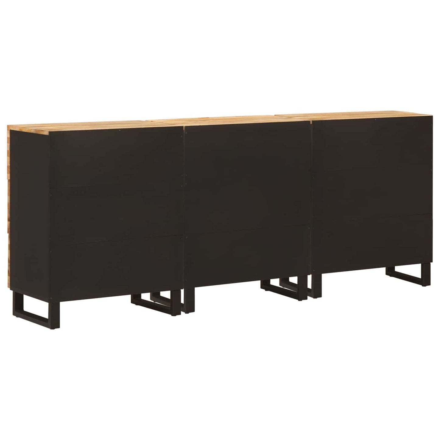 Sideboard 3 pcs Brown 60 x 33 x 75 cm Solid Mango Wood