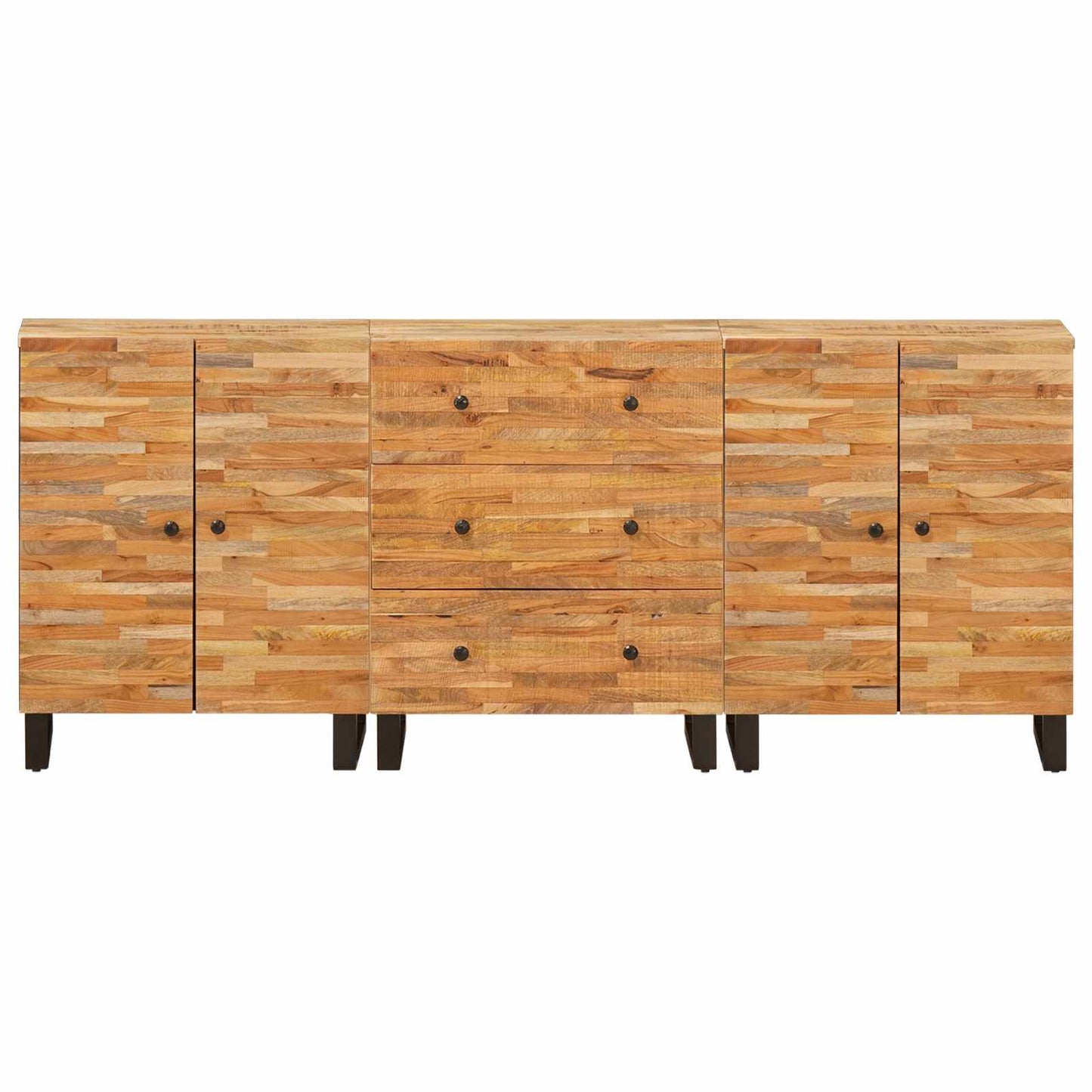 Sideboard 3 pcs Brown 60 x 33 x 75 cm Solid Mango Wood