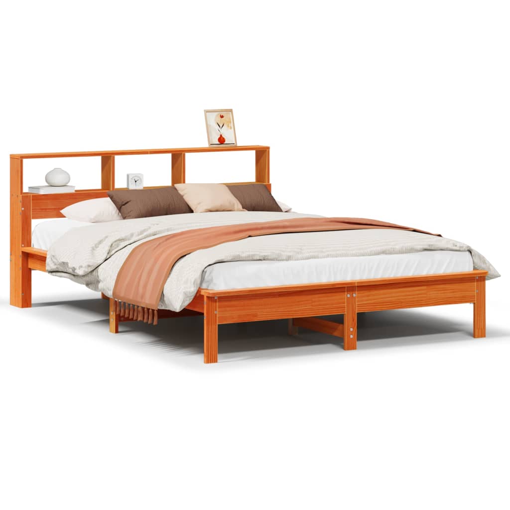 Bed Frame | Wax brown | Solid pinewood, plywood | King Size | Bed Frame
