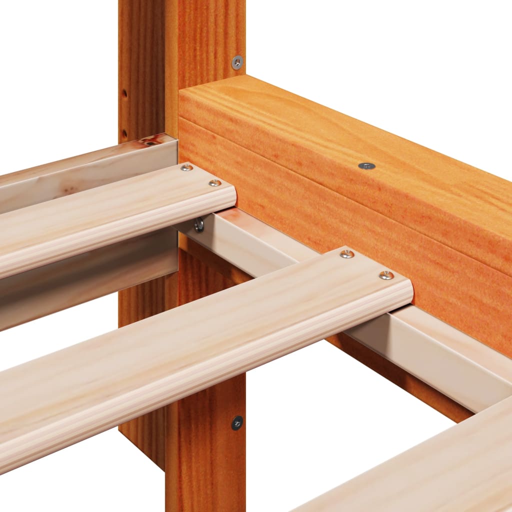 Bed Frame | Wax brown | Solid pinewood, plywood | King Size | Bed Frame