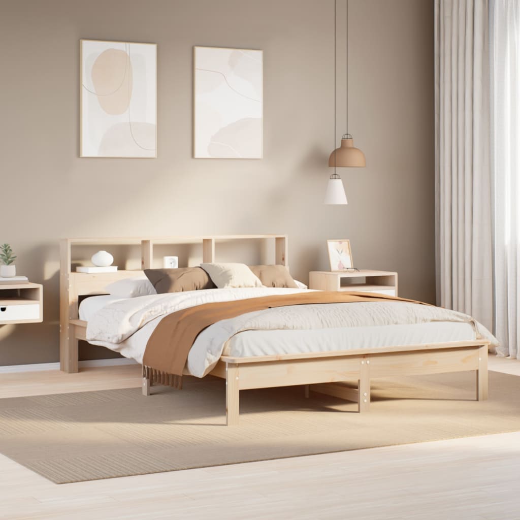 Bed Frame without Mattress 140x200 cm Solid Wood Pine