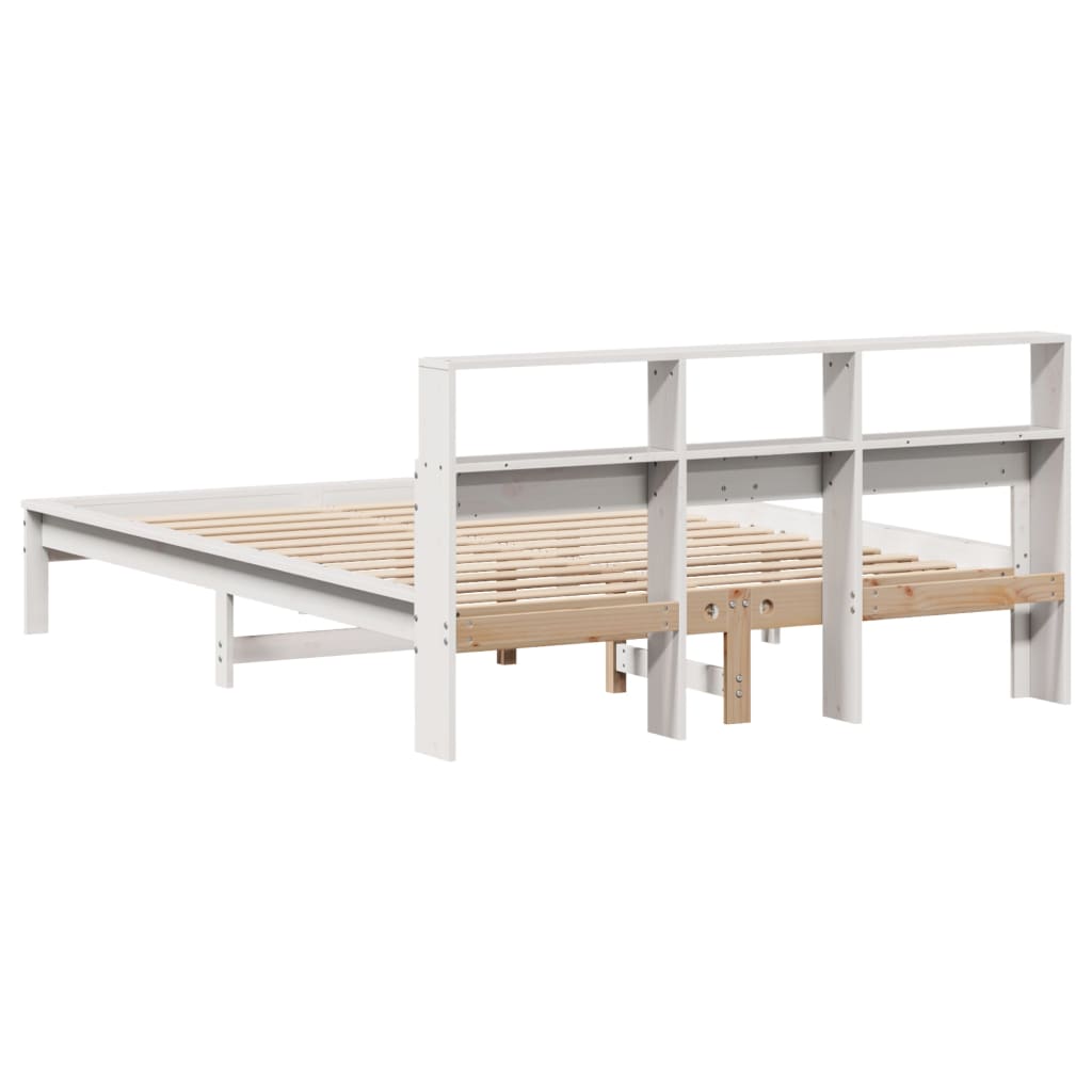 Bed Frame without Mattress White 140x200 cm Solid Wood Pine