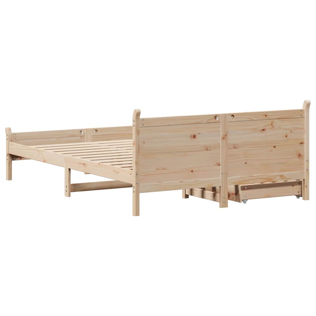 Bed Frame without Mattress 135x190 cm Double Solid Wood Pine