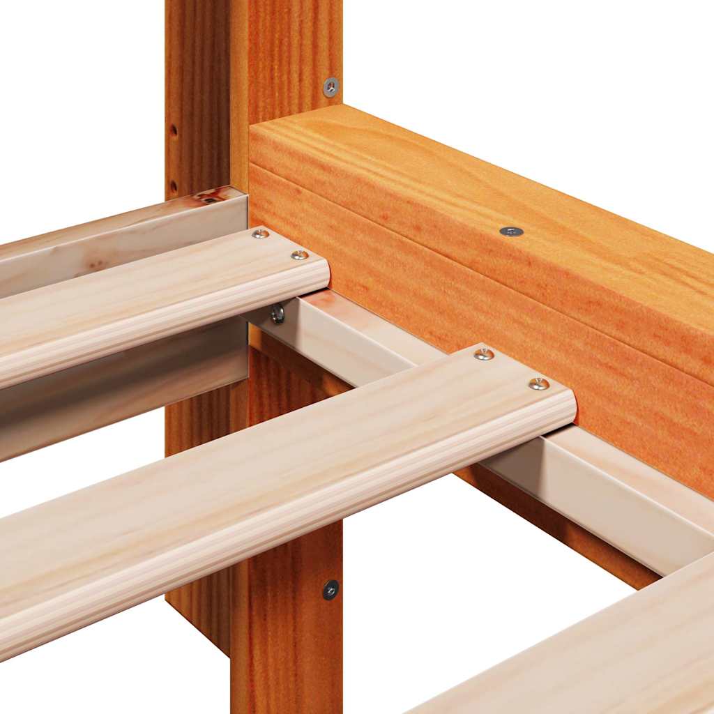 Bookcase Bed without Mattress Wax Brown 160x200 cm Solid Wood Pine