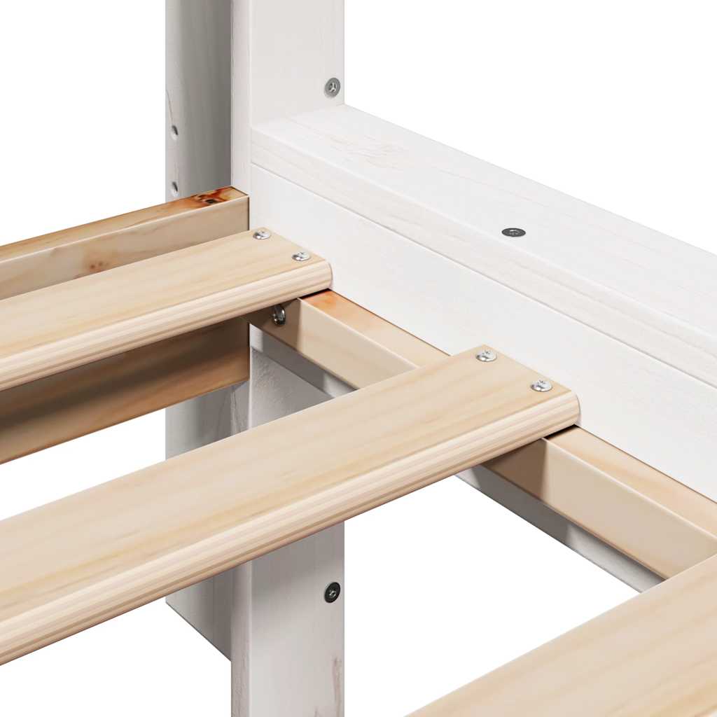 Bookcase Bed without Mattress White 140x190 cm Solid Wood Pine