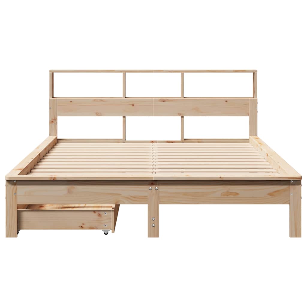 Bookcase Bed without Mattress 120x190 cm Small Double Solid Wood Pine