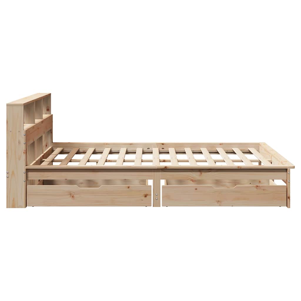 Bookcase Bed without Mattress 120x190 cm Small Double Solid Wood Pine