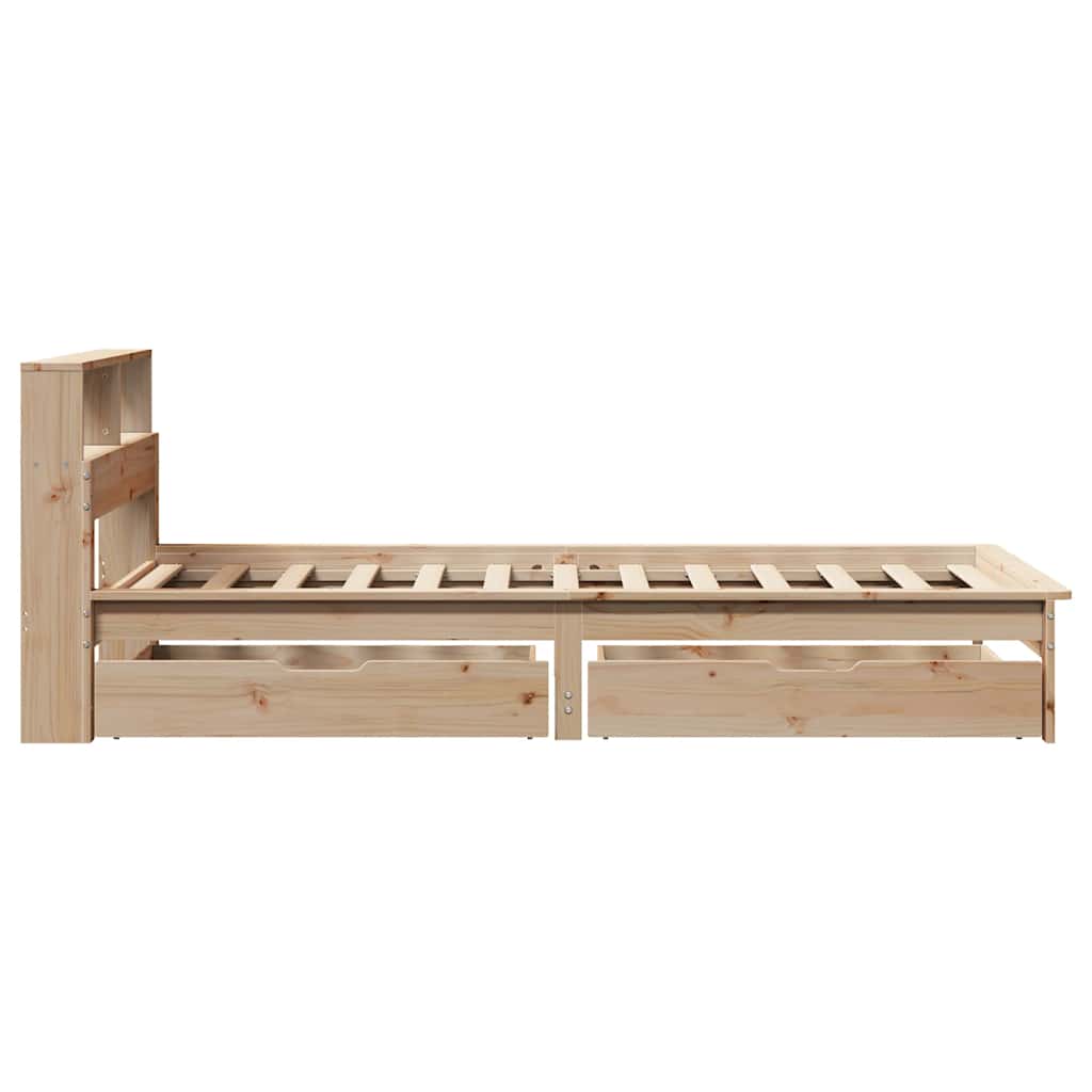 Bookcase Bed without Mattress 75x190 cm Small Single Solid Wood Pine