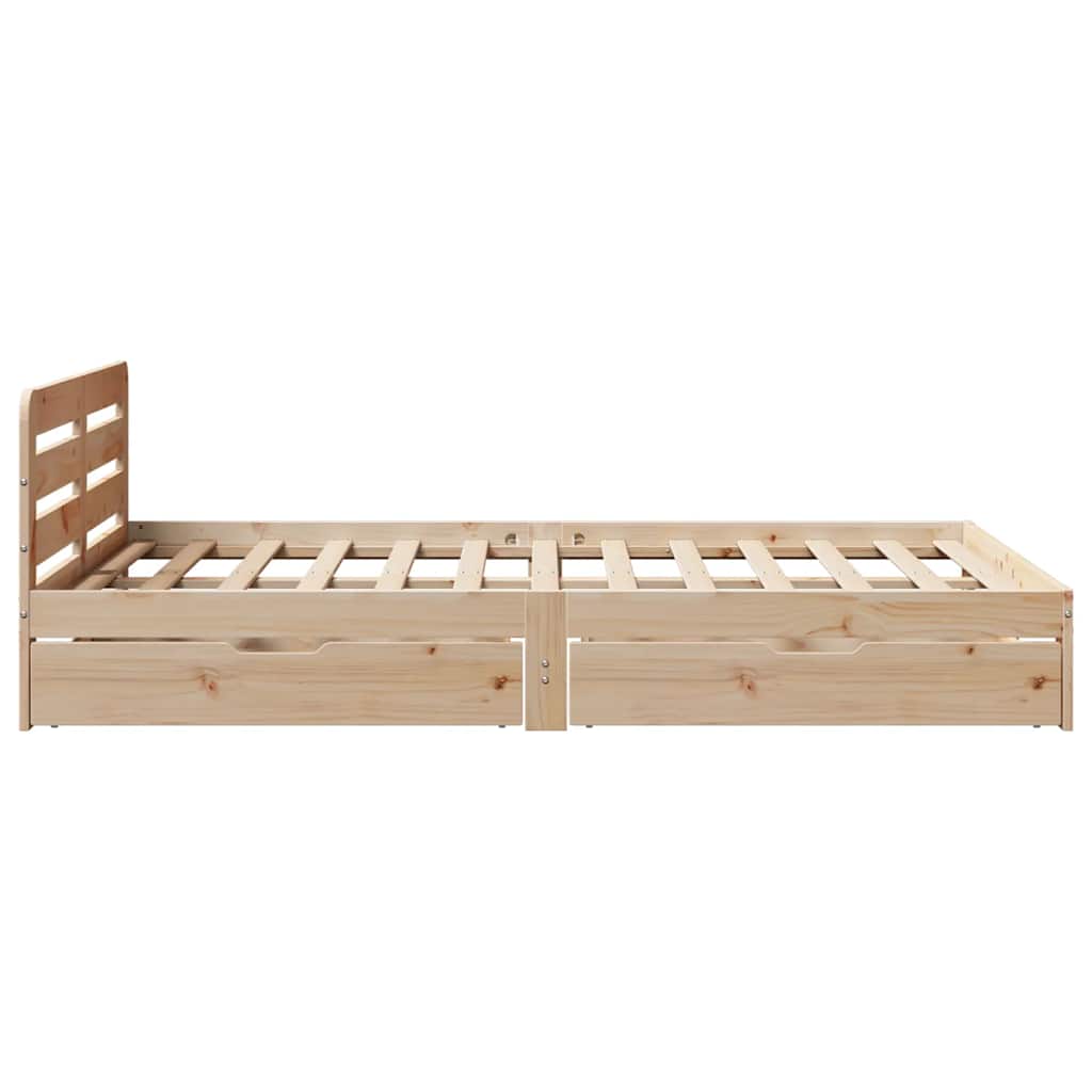 Bed Frame without Mattress 135x190 cm Double Solid Wood Pine