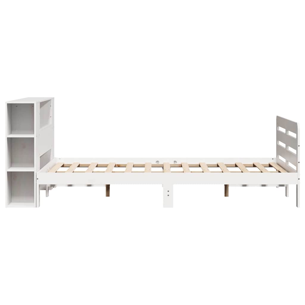 Bed Frame without Mattress White 140x200 cm Solid Wood Pine