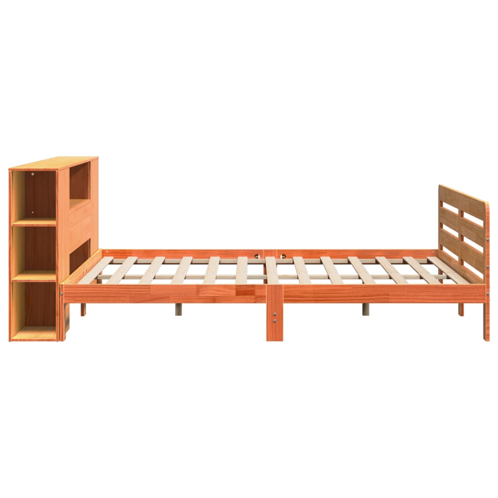 Bed Frame without Mattress Wax Brown 180x200 cm Super King Solid Wood Pine