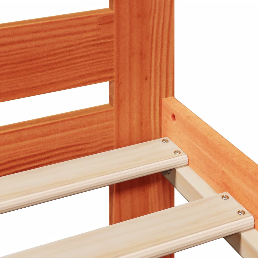 Bed Frame without Mattress Wax Brown 150x200 cm King Size Solid Wood Pine