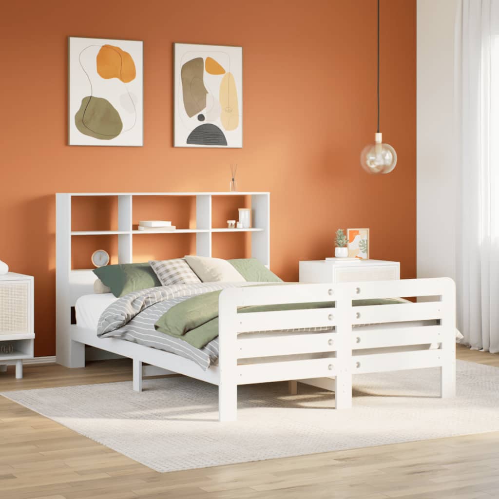 Bed Frame without Mattress White 160x200 cm Solid Wood Pine