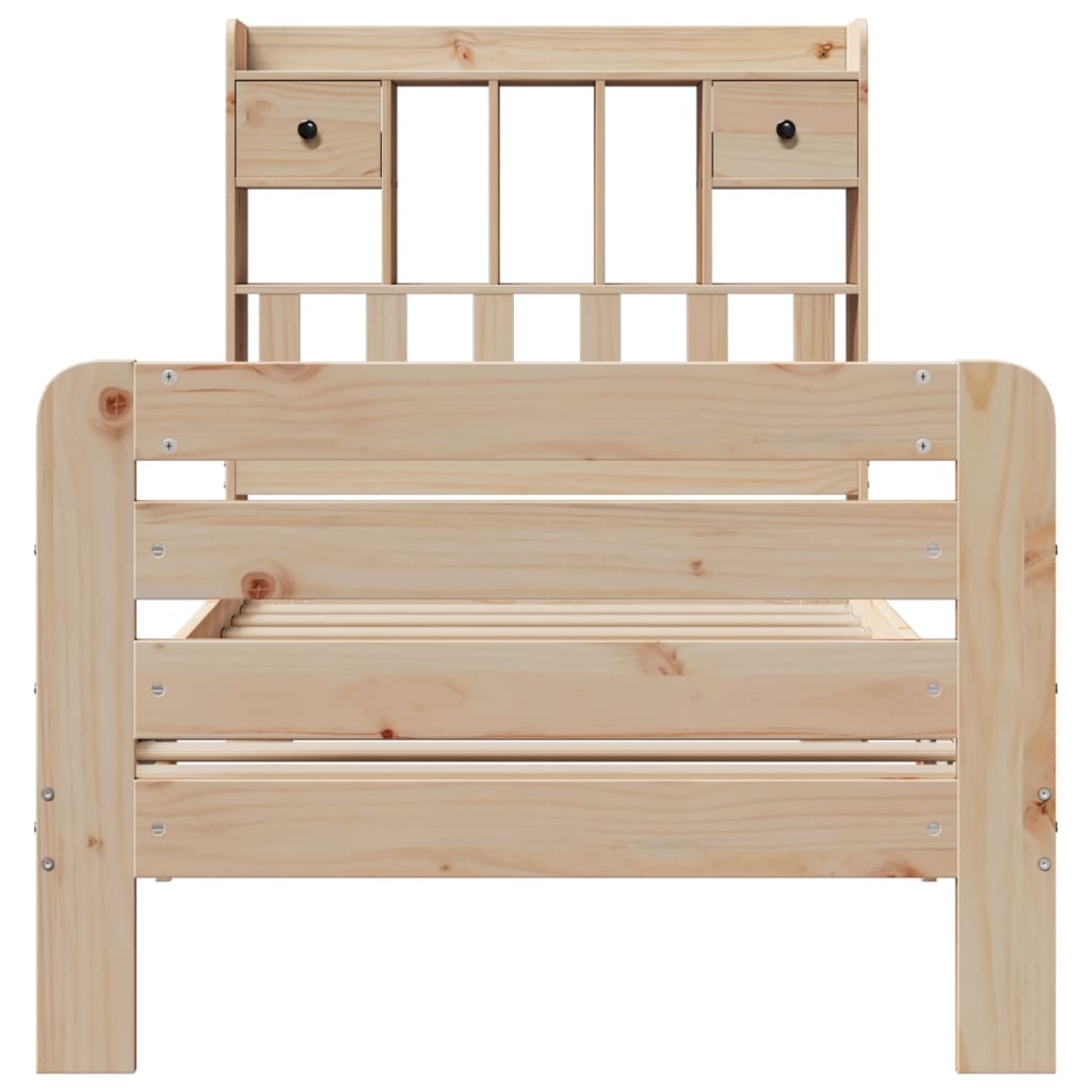 Bookcase Bed | Natural | Solid Pine Wood | Double | Bookcase Bed