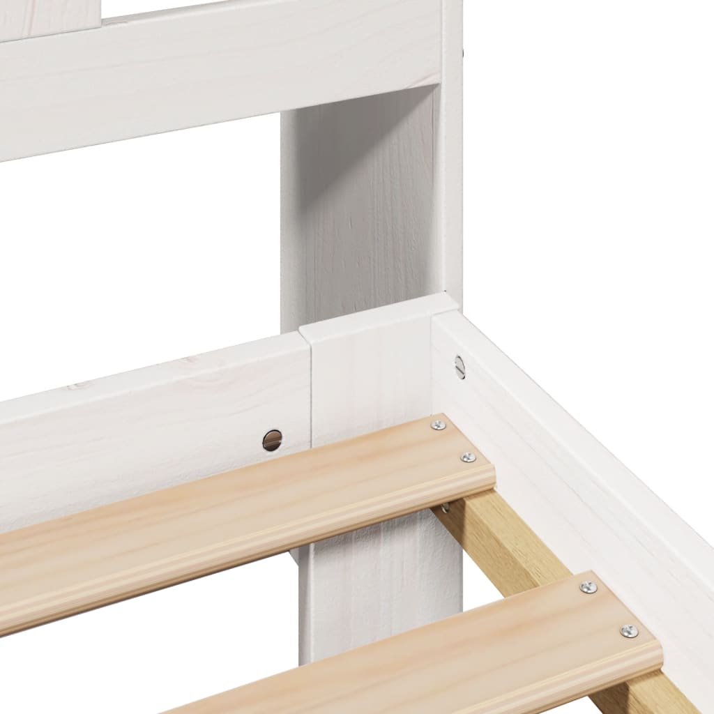 Bookcase Bed without Mattress White 140x200 cm Solid Wood Pine