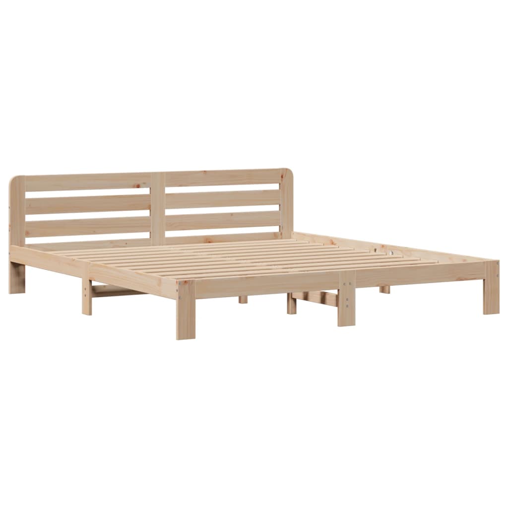 Bookcase Bed without Mattress 180x200 cm Super King Solid Wood Pine