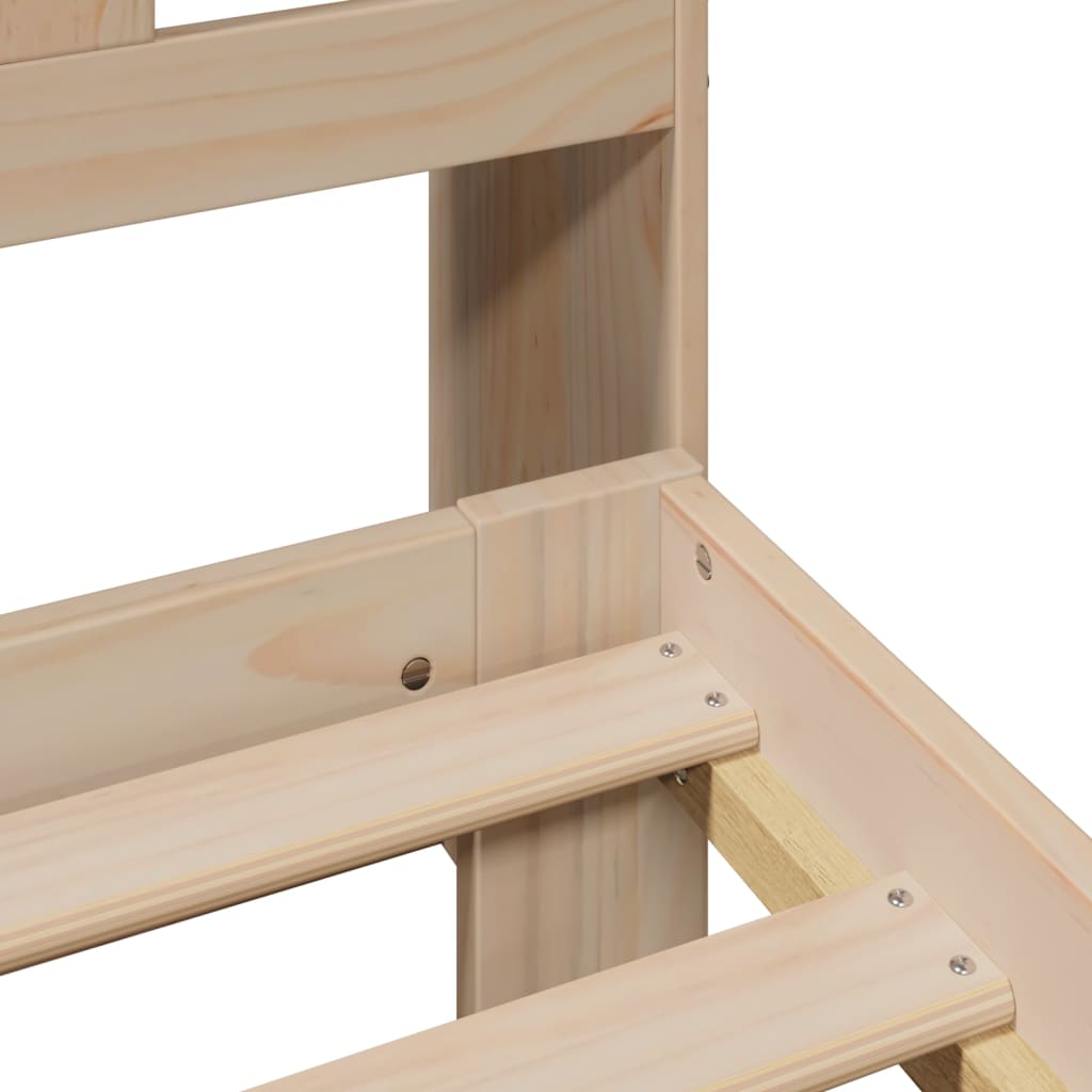 Bookcase Bed without Mattress 135x190 cm Double Solid Wood Pine