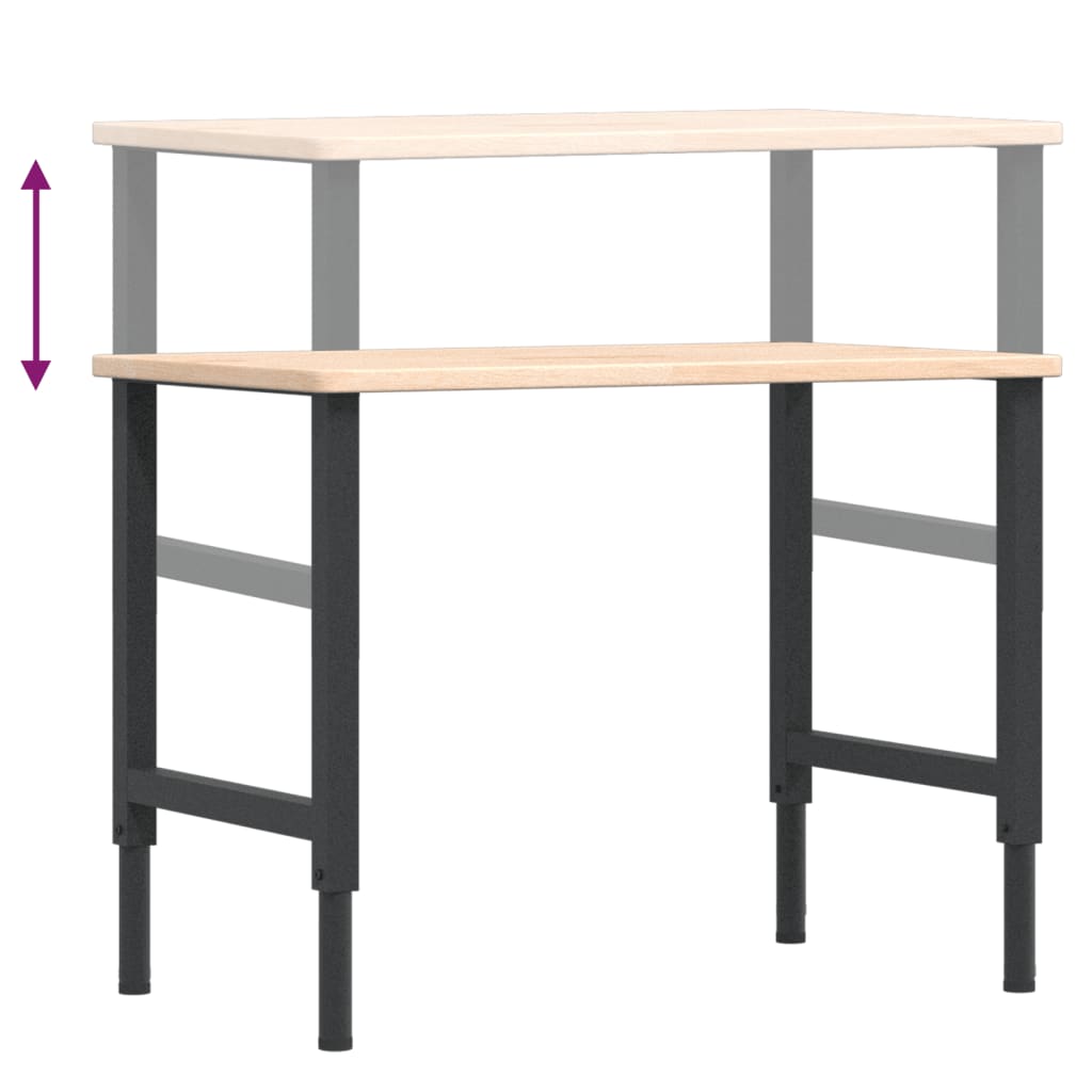 Workbench 100x60x(71.5-98) cm Solid Wood Oak Rectangular