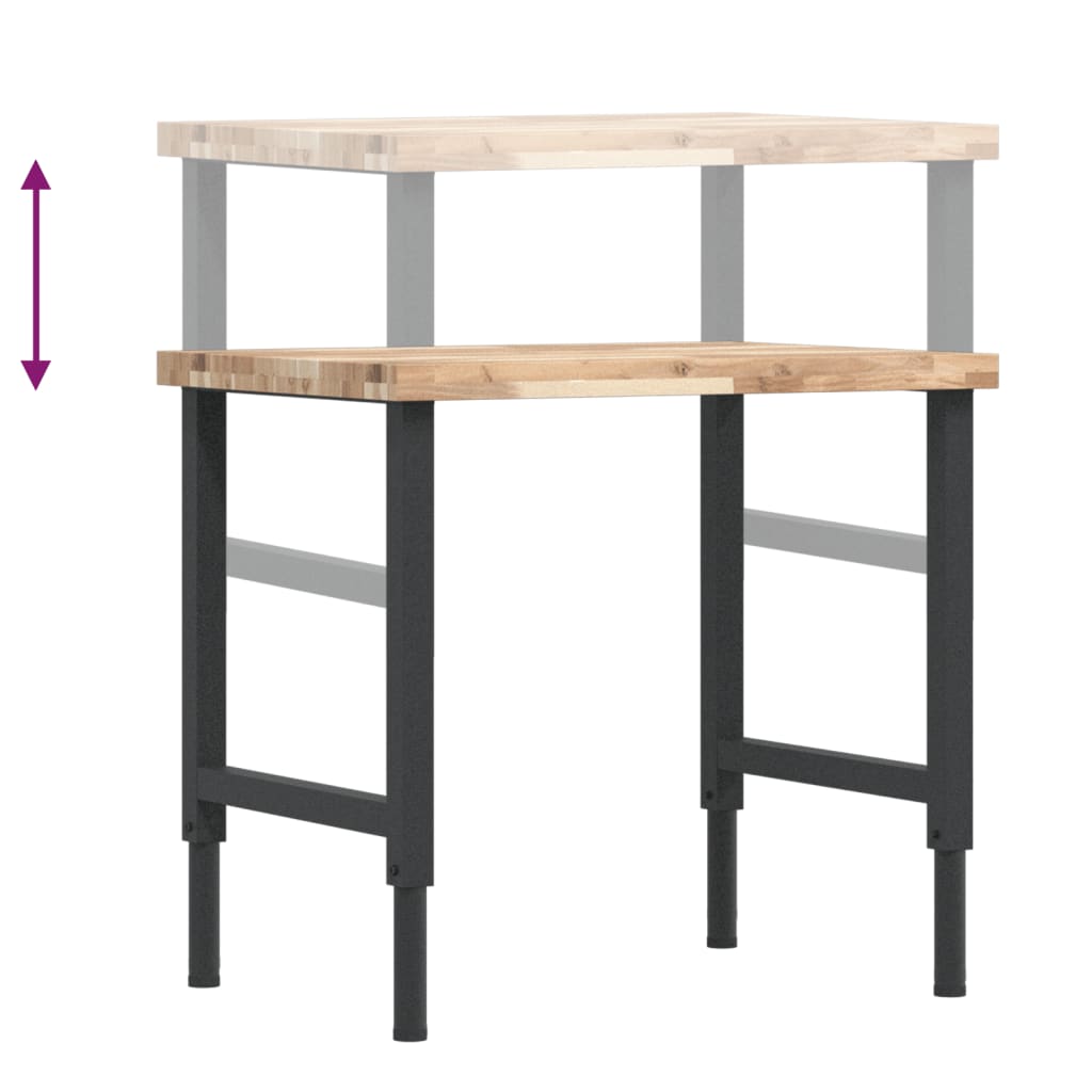 Workbench 80x60x(73-99.5) cm Solid Wood Acacia Rectangular