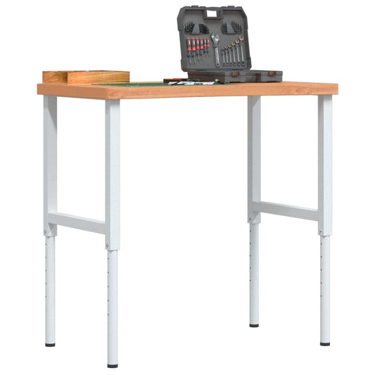 Workbench 100x(55-60)x(73-99.5) cm Solid Wood Beech