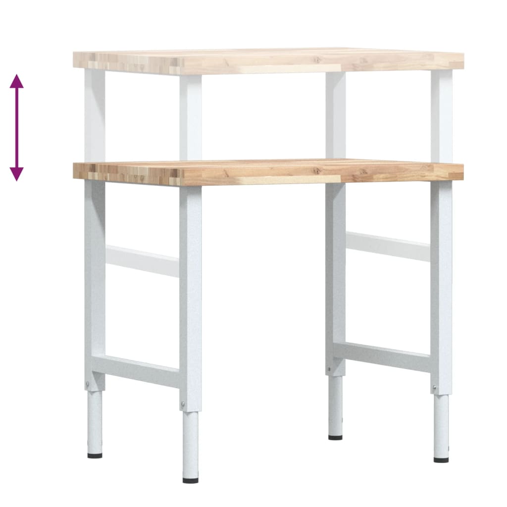 Workbench 80x60x(73-99.5) cm Solid Wood Acacia Rectangular