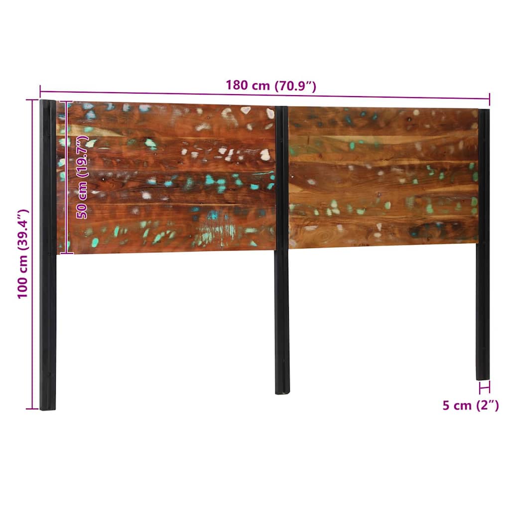Headboard 180 cm Solid Wood Reclaimed and Iron