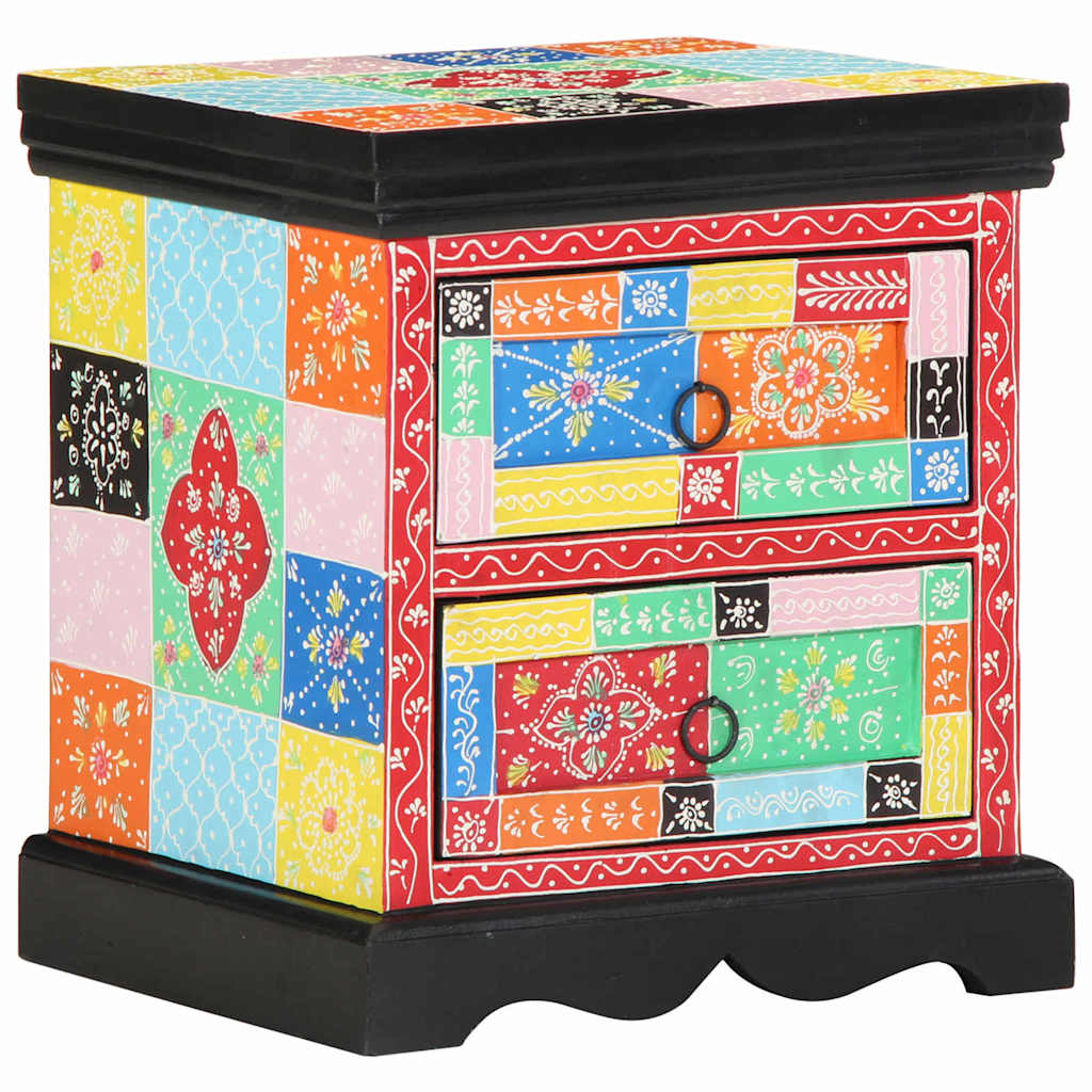 Bedside Cabinet Multicolour 40 x 35 x 45 cm Solid Mango Wood