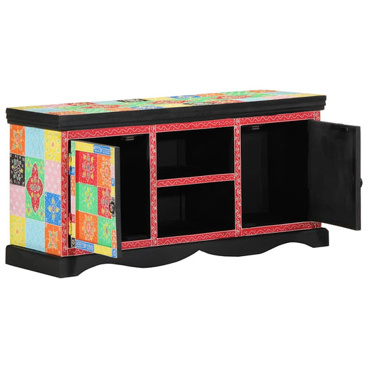 TV Cabinet 100 x 35 x 50 cm Multicolour Solid Mango Wood