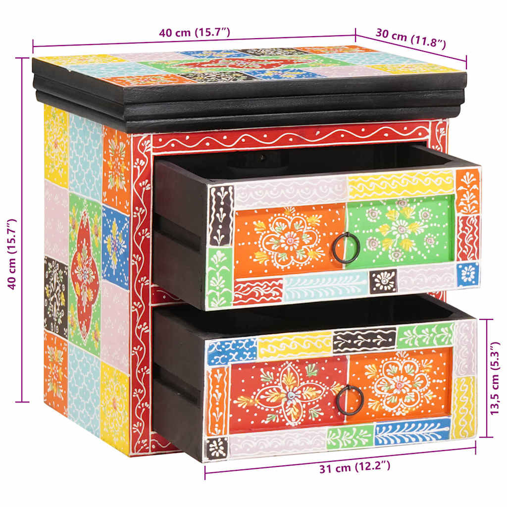 Bedside Cabinet with Drawer Multicolour 40 x 30 x 40 cm