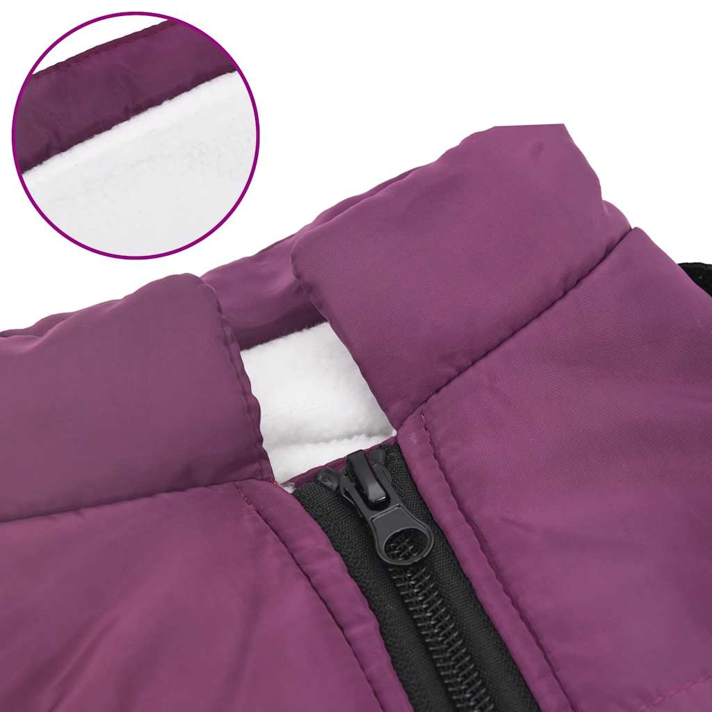 Dog Coat with Harness Waterproof Reflective Purple S