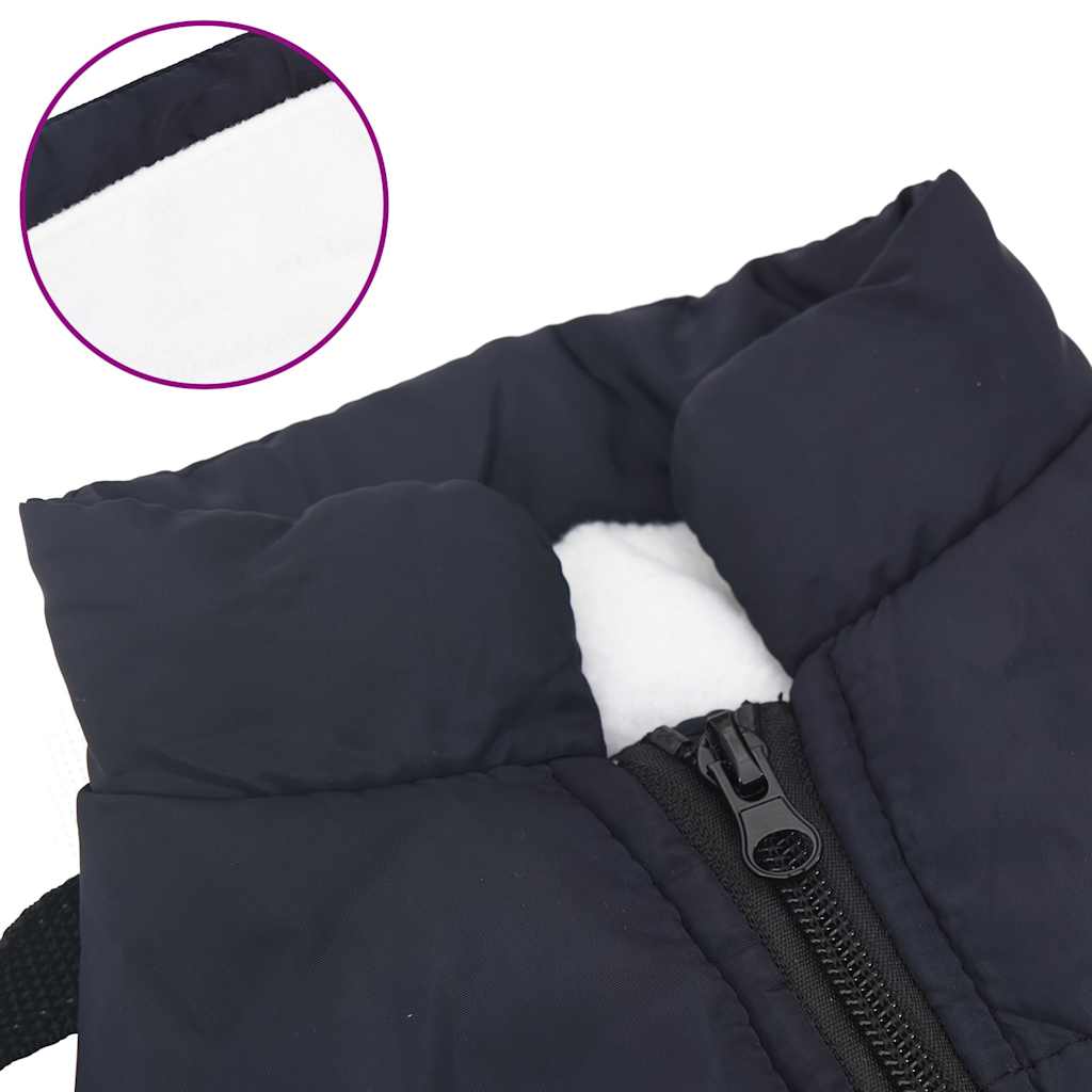 vidaXL Dog Coat with Harness Waterproof Reflective Navy Blue 2XL